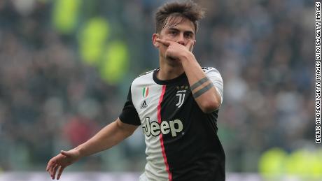 TURIN, ITALY - FEBRUARY 16:  Paulo Dybala of Juventus celebrates after scoring the opening goal during the Serie A match between Juventus and Brescia Calcio at Allianz Stadium on February 16, 2020 in Turin, Italy.  (Photo by Emilio Andreoli/Getty Images)